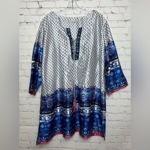 Soft Surroundings Bohemian Print Peasant Style Tunic Top